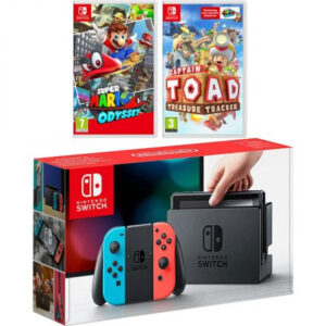 Nintendo Switch+Mario Odyssey+Captain Toads videoconsola portátil 15,8 cm (6.2″) 32 GB Pantalla táctil Wifi Azul, Gris, Rojo